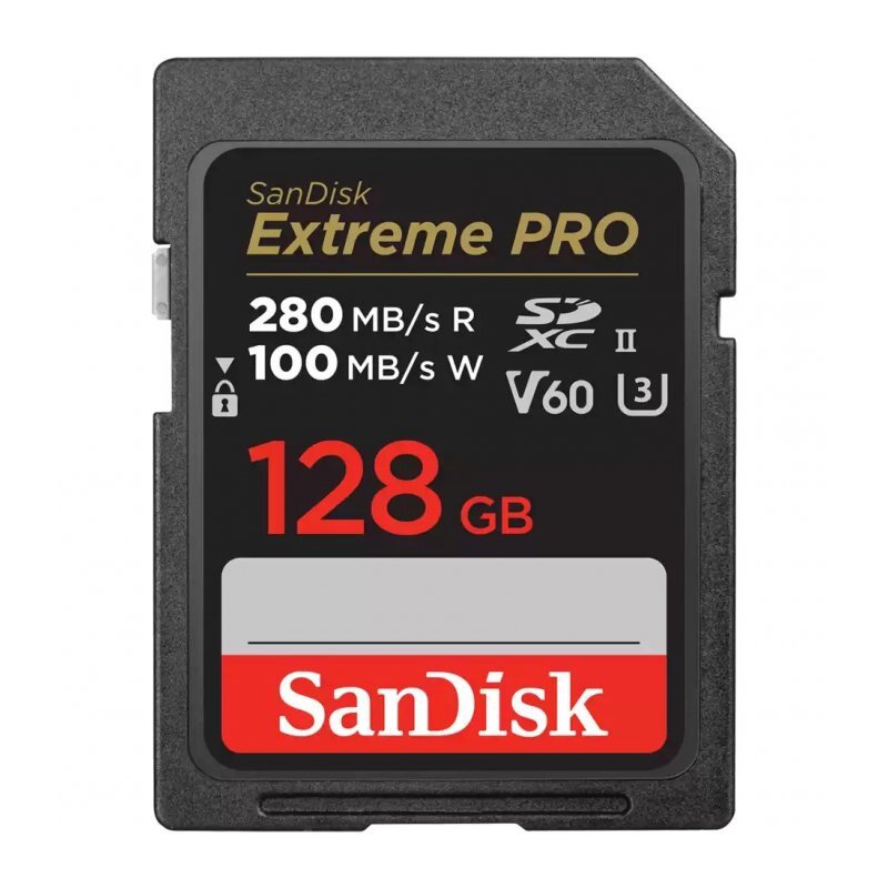 Карта памяти Sandisk SDXC Extreme PRO Class U3 UHS-II V60 (280/100MB/s) 128GB