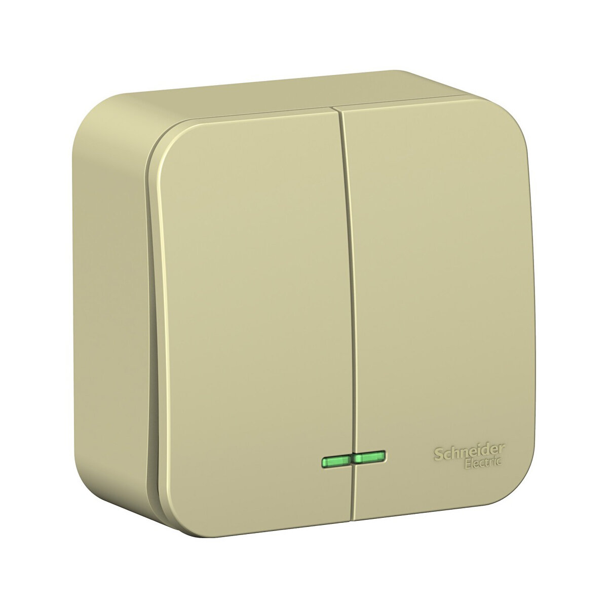 Выключатель 2-клавишный Systeme (Schneider) Electric Blanca, накладной, с подсветкой, бежевый