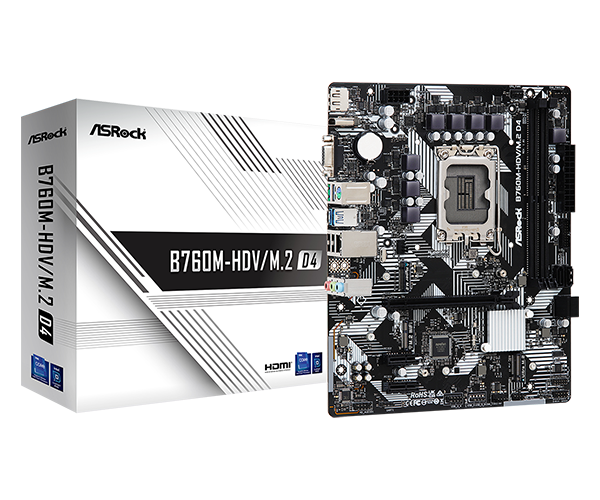 Материнская плата ASROCK B760M-HDV/M.2 D4( 90-MXBL40-A0UAYZ)