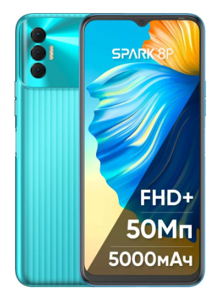 Смартфон TECNO Spark 8P 64Gb, бирюзовый