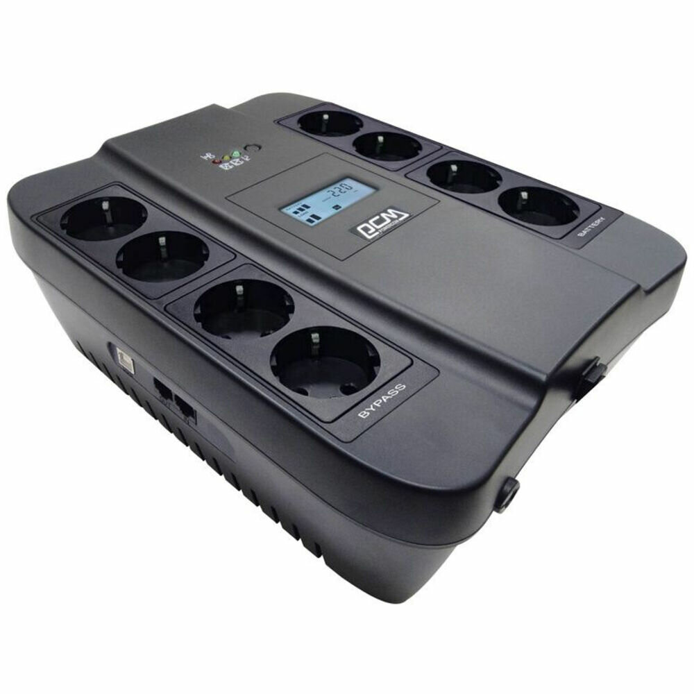 Powercom Back-UPS SPIDER Line-Interactive LCD AVR 750VA/450W 8xSchuko outlets (4 surge & 4 batt) USB black (1456261)