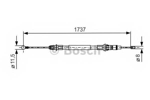 Трос ручного тормоза OPEL MOVANO 98- RENAULT MAST для RENAULT MASTER II c бортовой платформой/ходовая часть (ED/ 2.5 dCi BOSCH 1987477261