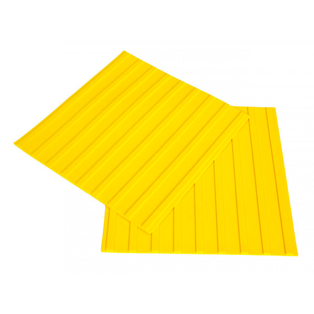 Тактильная плитка ПВХ продольный риф 500х500х5,5 мм желтая - фотография № 1