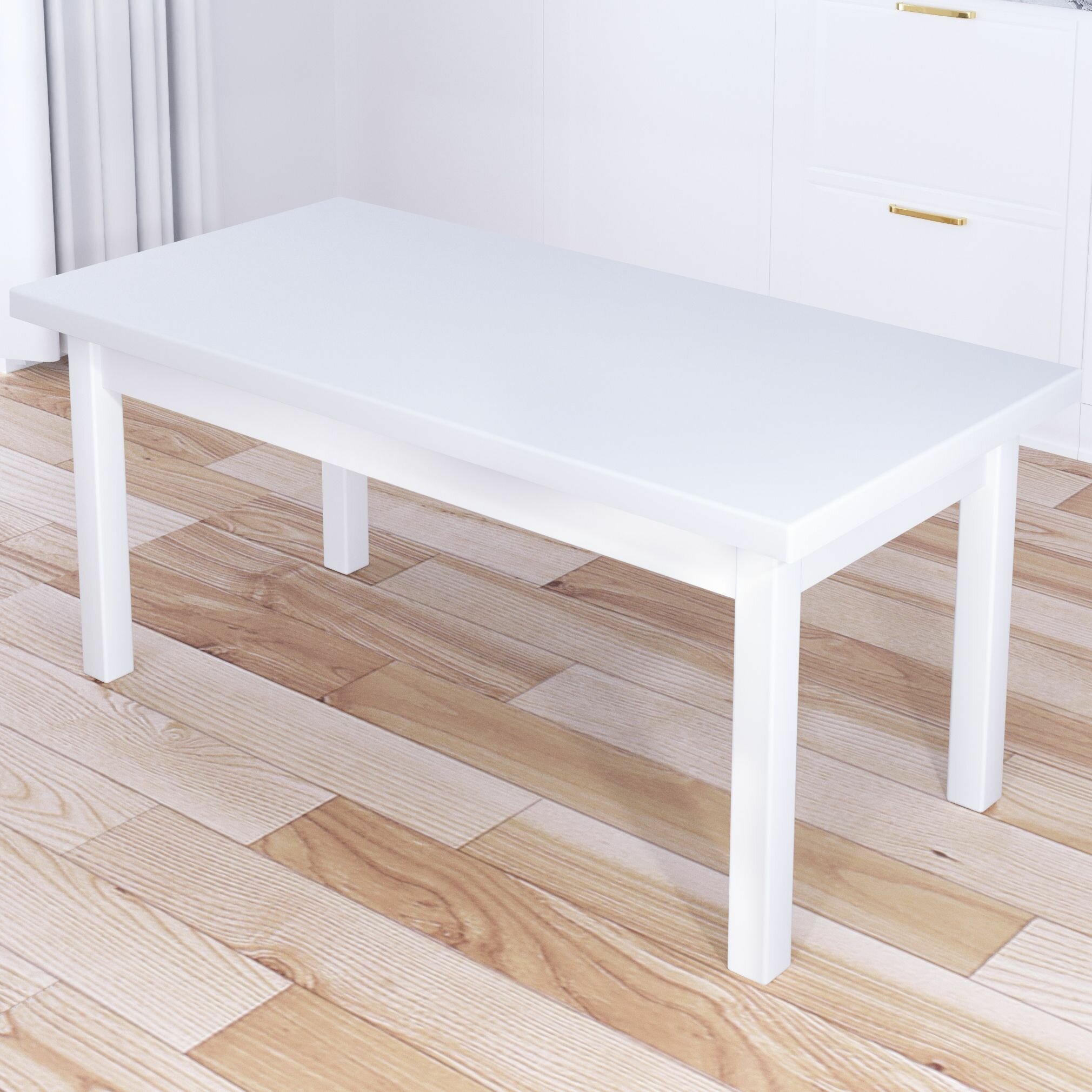 Стол журнальный Классика со столешницей из массива сосны 40 мм, цвет белый, 120х60х46 см