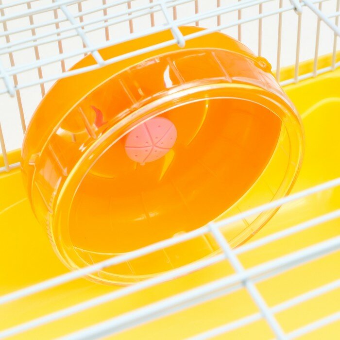 Клетка для грызунов "Пижон", 31 х 24 х 17 см, жёлтая - фотография № 4