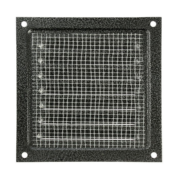 Решетка вентиляционная ZEIN Люкс РМ1212СР, 125 х 125 мм, с сеткой, металлическая, серебряная - фотография № 3