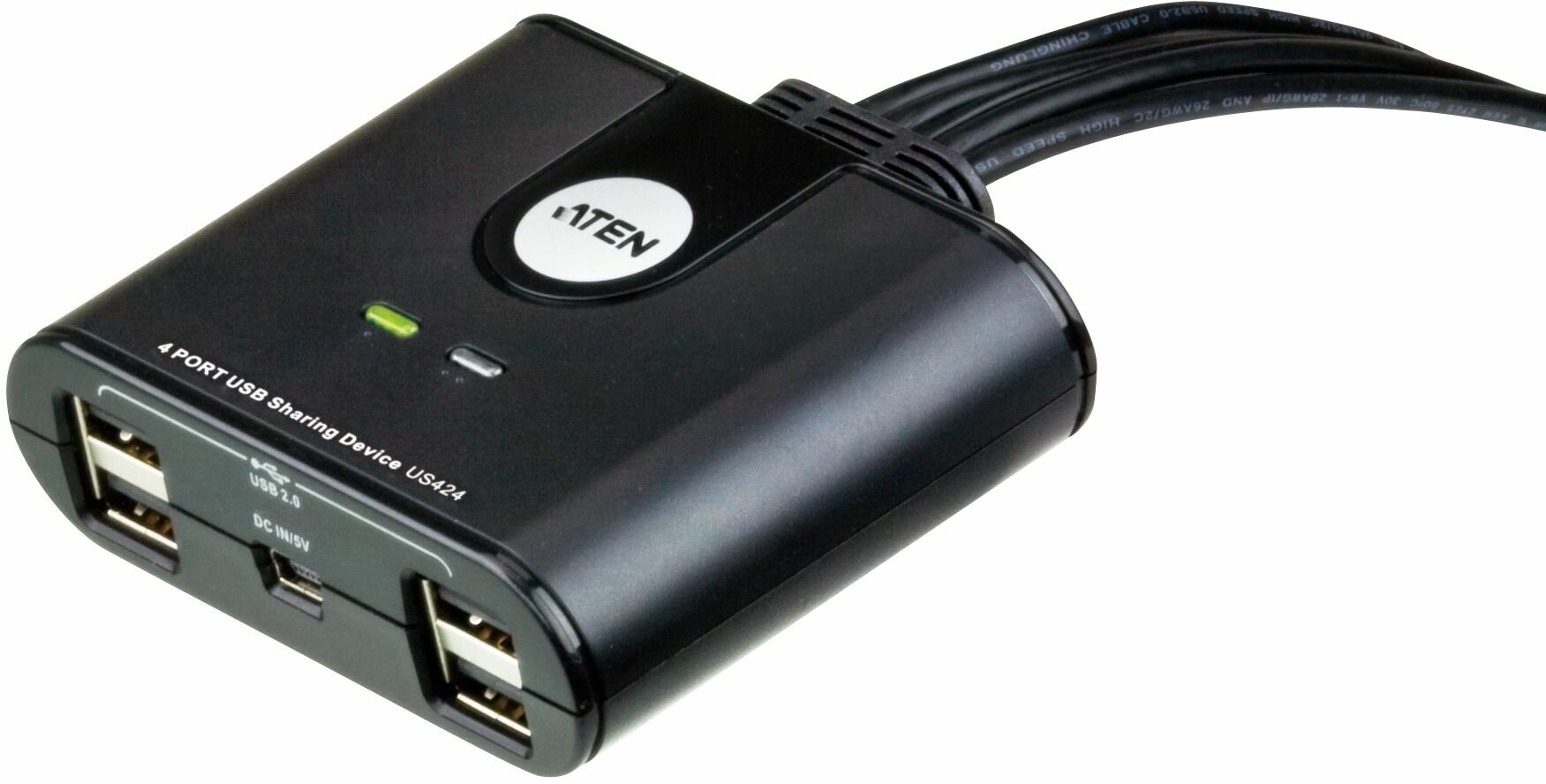 ATEN Переключатель электрон USB 2 User > 4 устройства + клавиатура + мышь 2 USB A-тип > 4 USB A-тип Male > Female со встроен шнурами 2х12м (USB 20)/ 4 PORT USB PERIPHERAL SWITCH