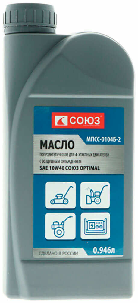 Масло Союз OPTIMAL 4T SAE 10W-40 полусинтетическое 0.946 л (МПСС-0104Б-2)