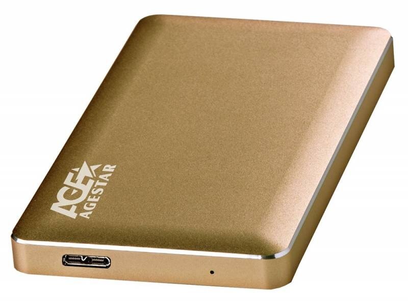 Agestar Контейнер Agestar 3UB2A16 для 2.5 SATA HDD/SSD, золотой (USB3.0)