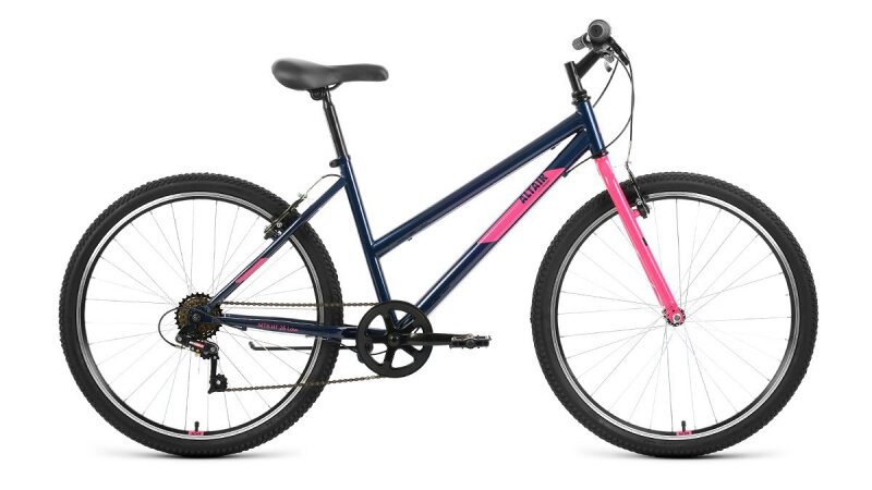 Велосипед 26 FORWARD ALTAIR MTB HT LOW (6-ск.) 2022 (рама 17) темный/синий/розовый IBK22AL26123
