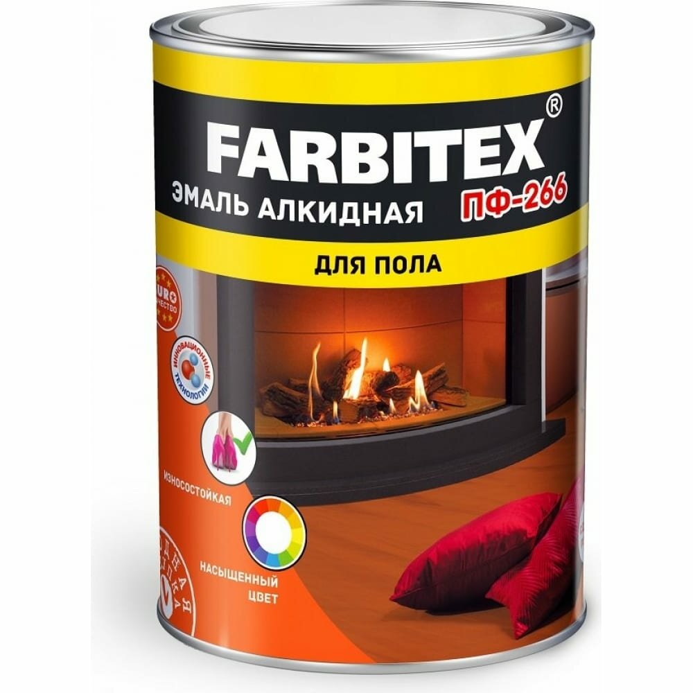 Алкидная эмаль FARBITEX ПФ-266 (желто-коричневый; 0.8 кг) 4300005986