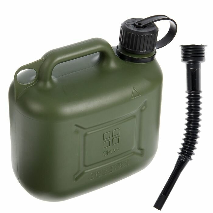 фото Канистра ГСМ Oktan PROFI, 5 л, пластиковая, усиленная, зеленая