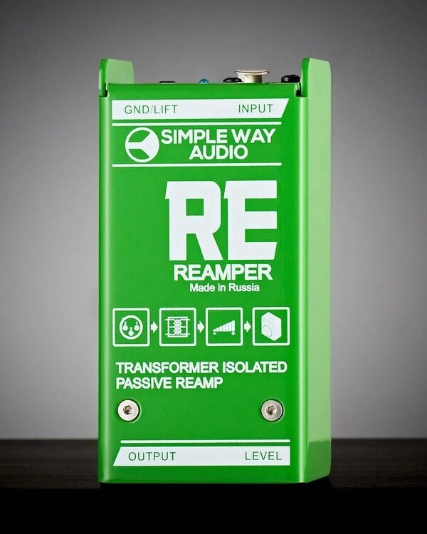 Simpleway Audio RE-GR Reamper Дибокс, преобразователь сигнала для гитары, пассивный, зеленый