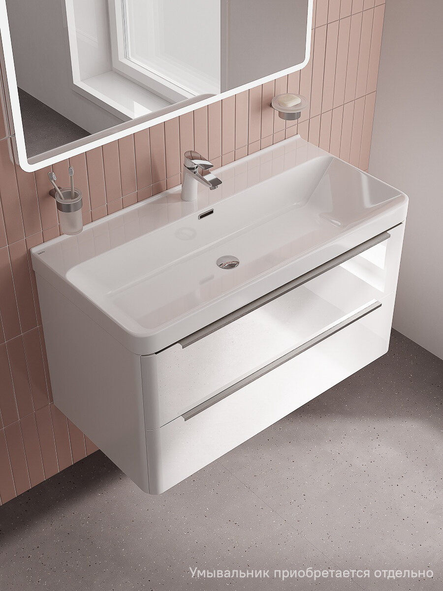 Фото товара на маркетплейсе yandex Тумба подвесная IDDIS Cloud X CLX10W0i95 100 см белый подходит умыв. 0171000i28