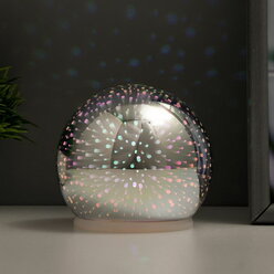 Ночник "Зеркальный шар небо" LED RGB от батареек 2хАА хром 10х10х10см