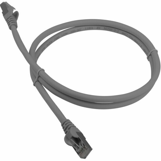 Патч-корд Lanmaster RJ45 - RJ45, 4 пары, S/FTP, категория 8, 1.0 м, серый, LSZH, LAN-PC45/S8-1.0-GY