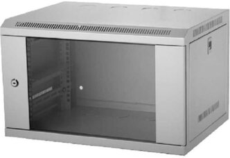 Шкаф телекоммуникационный настенный Neomax 9U (600х350), стеклянная дверь, замок (3шт) на ключе, разборный, цвет серый (1 коробка)