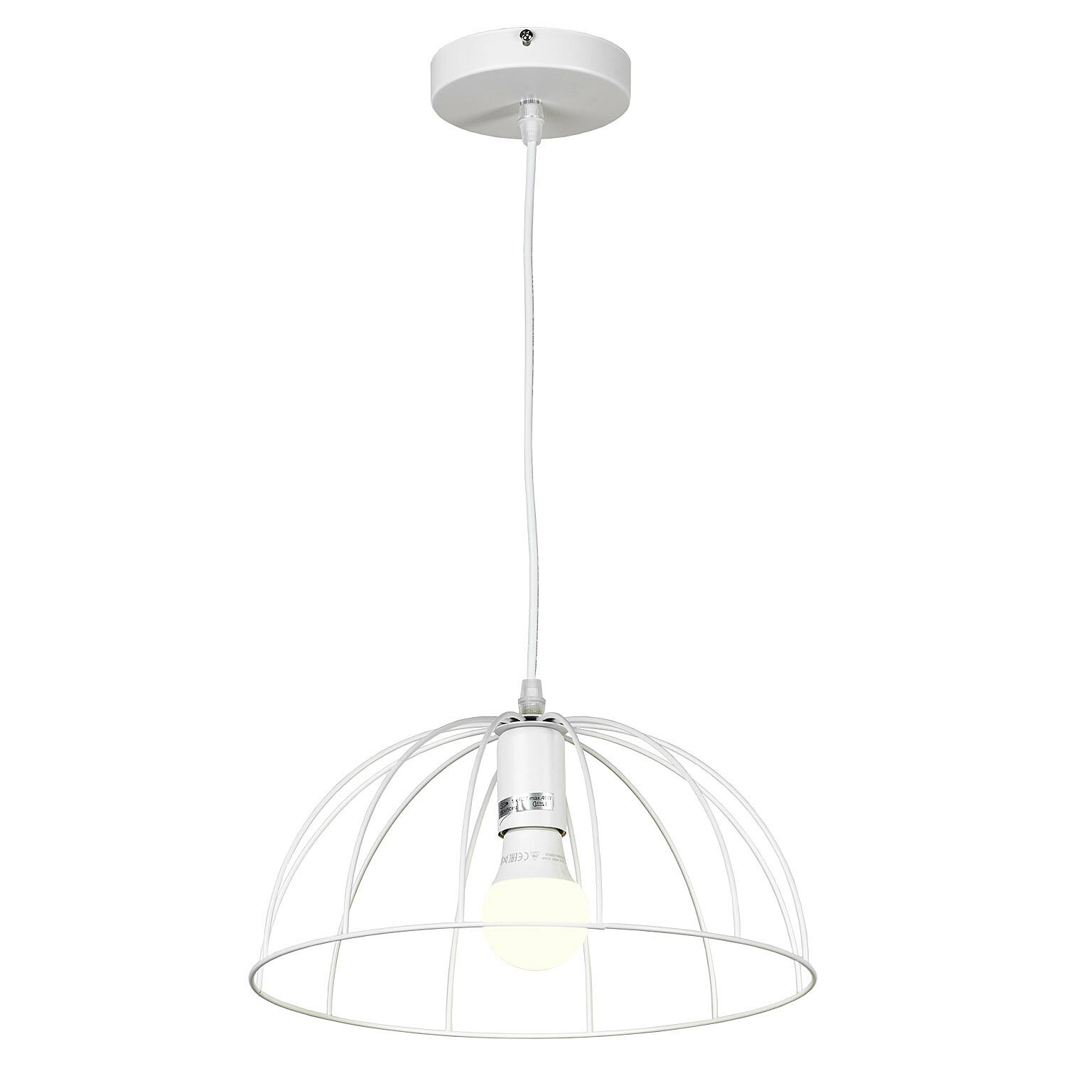 Светильник подвесной Lussole Lattice LSP-8214, E27, 40Вт, кол-во ламп:1шт., Белый
