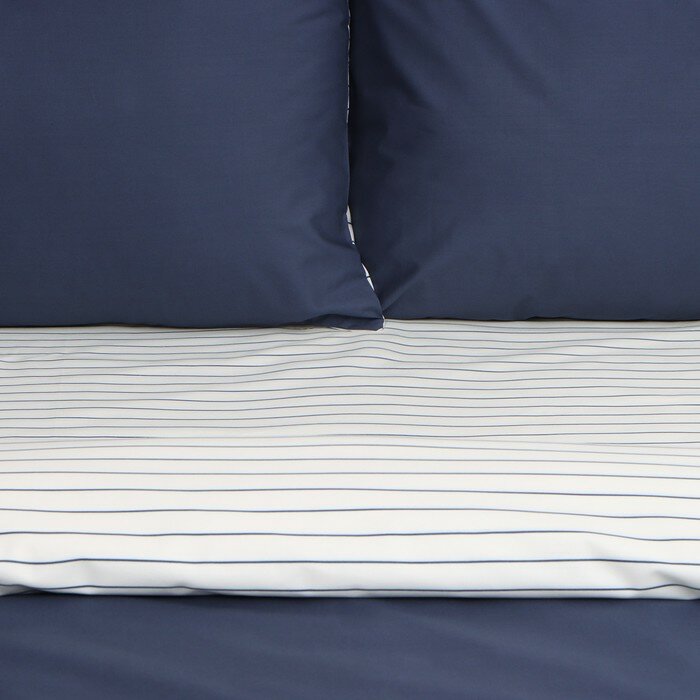 Постельное бельё Этель 2 сп Stripes: blue, 175х215см, 200х214см, 50х70см-2 шт, перкаль,114 г/м2 - фотография № 2