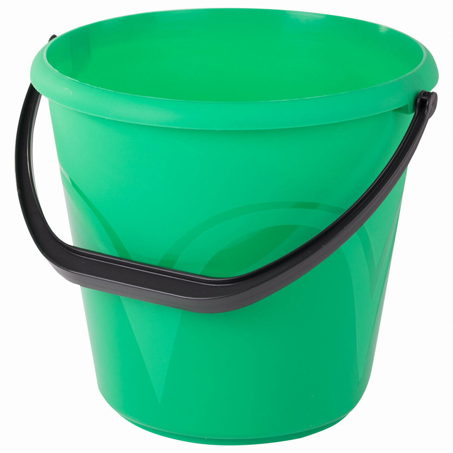 фото Ведро 10л, без крышки, пластиковое, пищевое, с глянцевым узором, цвет зеленый, мерная шкала, LAIMA, - Комплект 3 шт.(компл.)