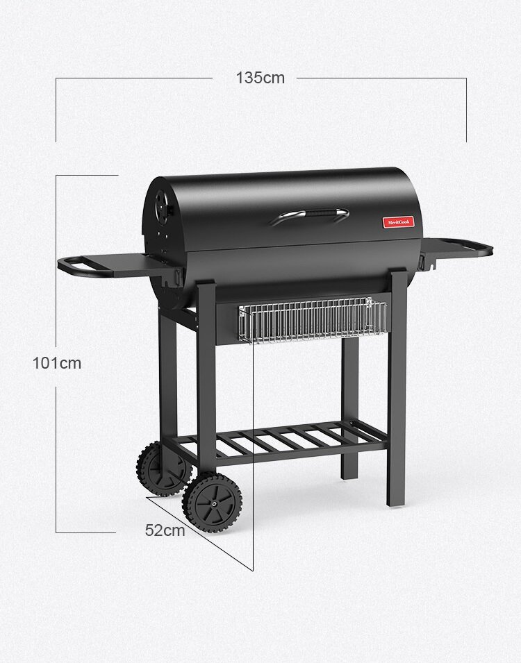 Гриль для барбекю для улицы, сада, заднего двора, гриль на углях, с столиком - MERIT26 - фотография № 7