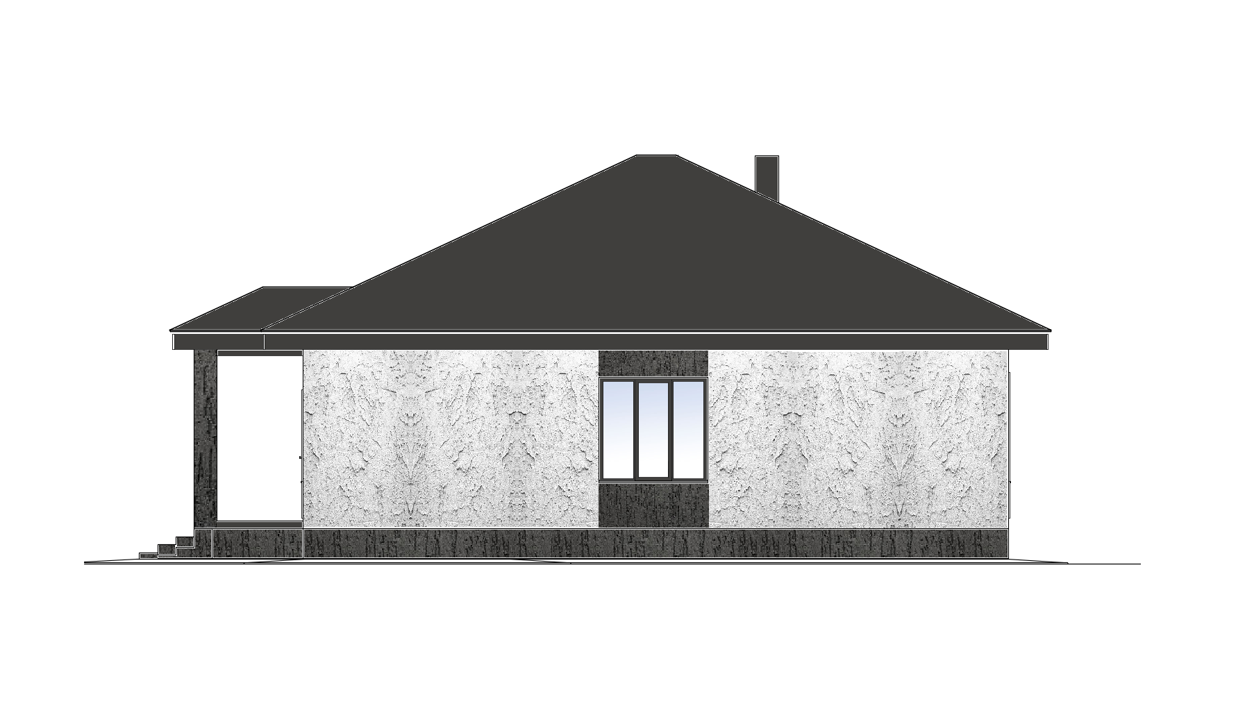 Проект одноэтажного дома SD-proekt 11-0083 (103,36 м2, 11,0*11,655 м, газосиликатный блок 400 мм, утеплитель 50 мм, декоративная штукатурка) - фотография № 7