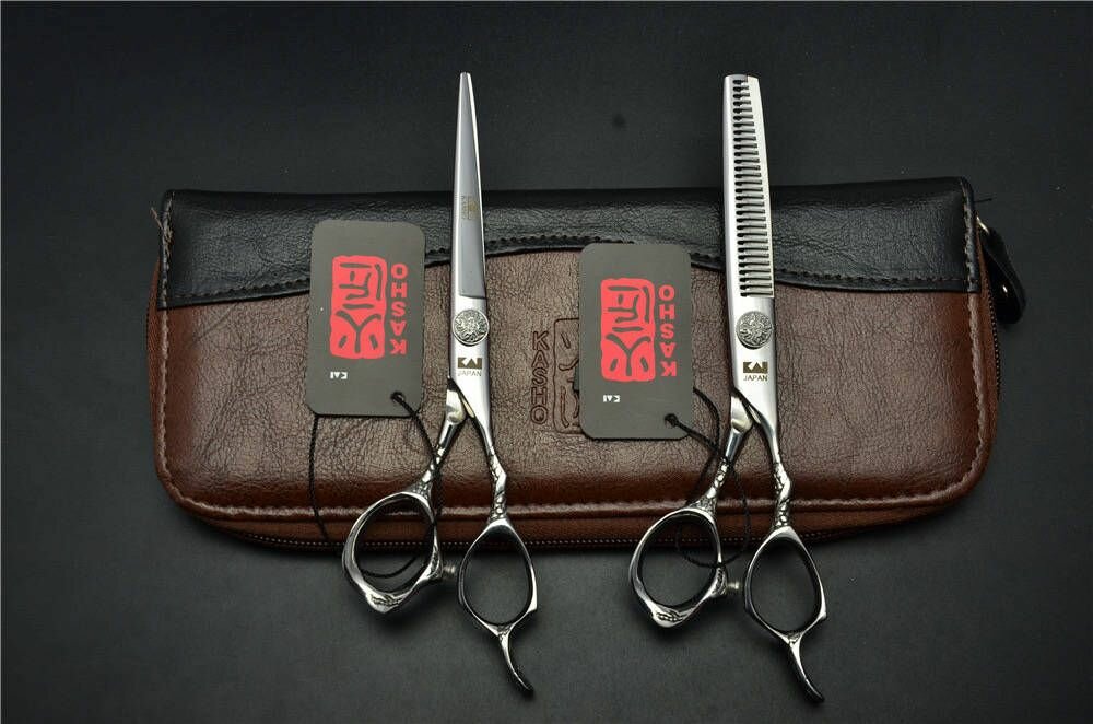 фото Набор Японских парикмахерских профессиональных ножниц для филировки и стрижки. Размер 6.0