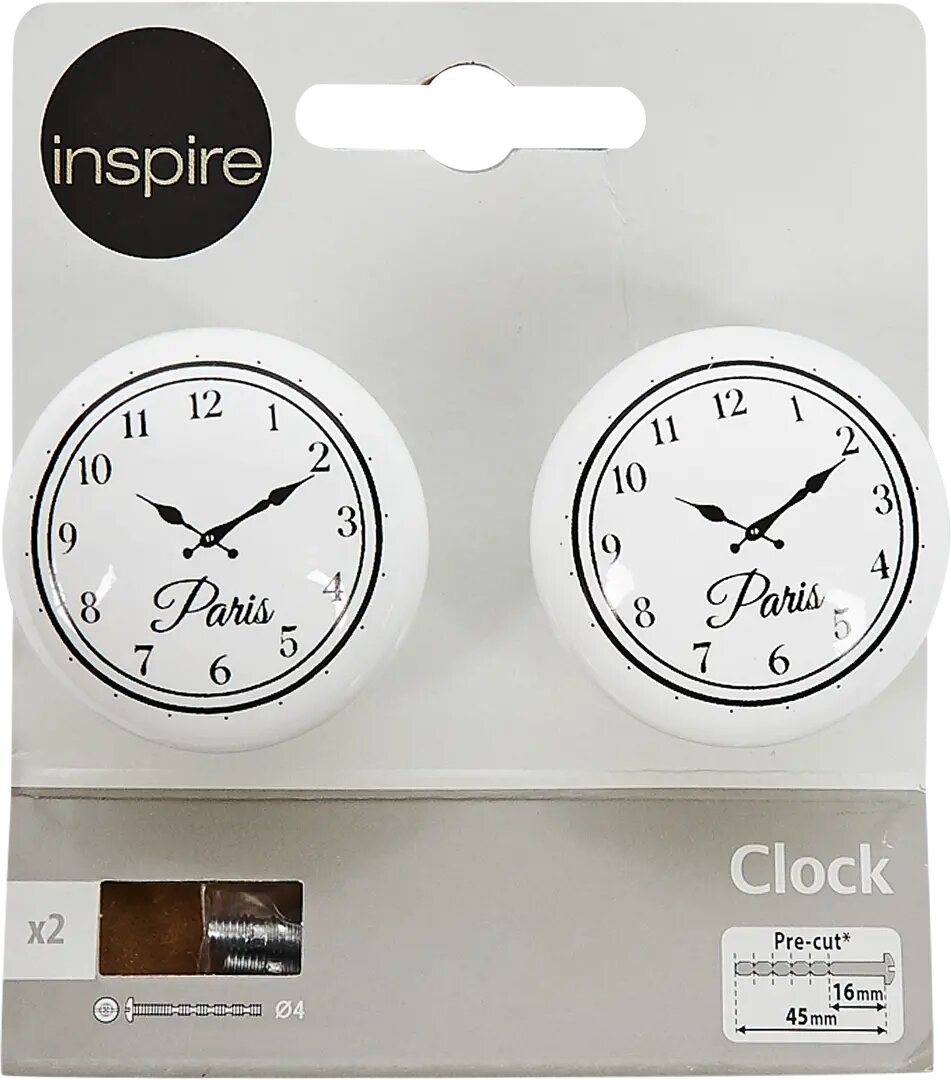 Ручка-кнопка мебельная Inspire Clock 395 мм, цвет белый, 2 шт. - фотография № 4