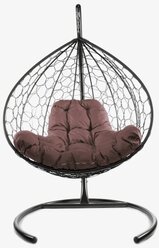 Подвесное кресло кокон M-group XL с ротангом коричневое+коричневая подушка