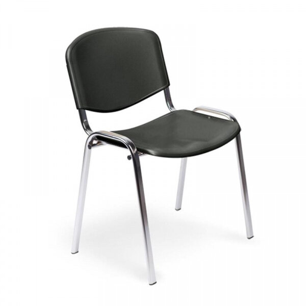 Стул офисный Easy Chair Изо черный (пластик, металл хром)