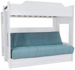 Двухъярусная с диваном кровать Эра-мебели цвет корпуса белый чехол в ассортименте