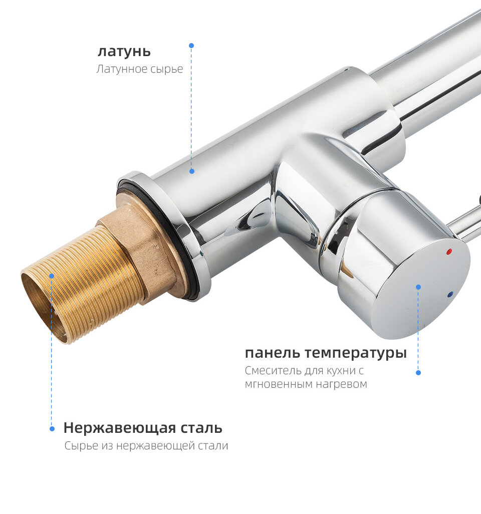 FRUD пружинный кухонный кран на 360 градусов YR40150 - фотография № 5