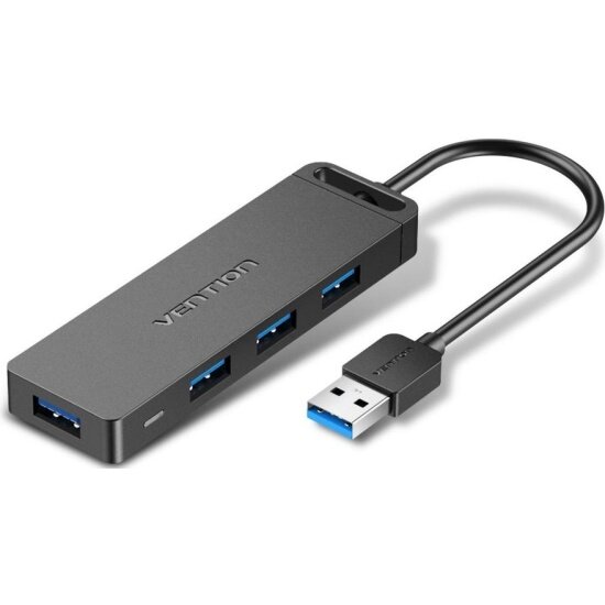 Концентратор Vention OTG USB 3.0 на 4 порта Черный - 1м. Vention OTG USB 3.0 на 4 порта (CHLBF) - фото №1