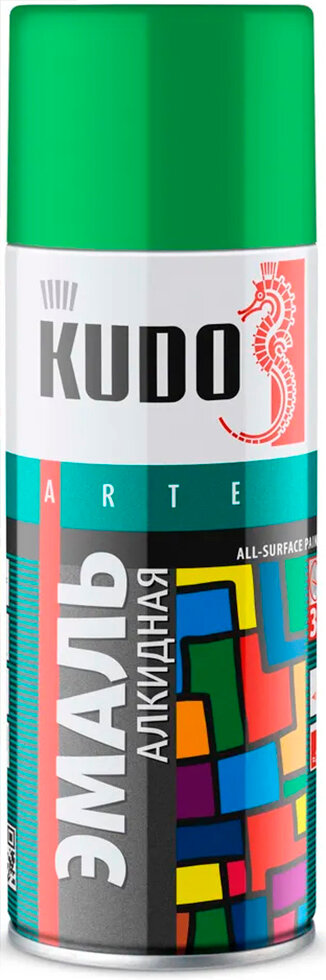 KUDO KU-1006 Эмаль аэрозольная алкидная светло-зеленая (052л)