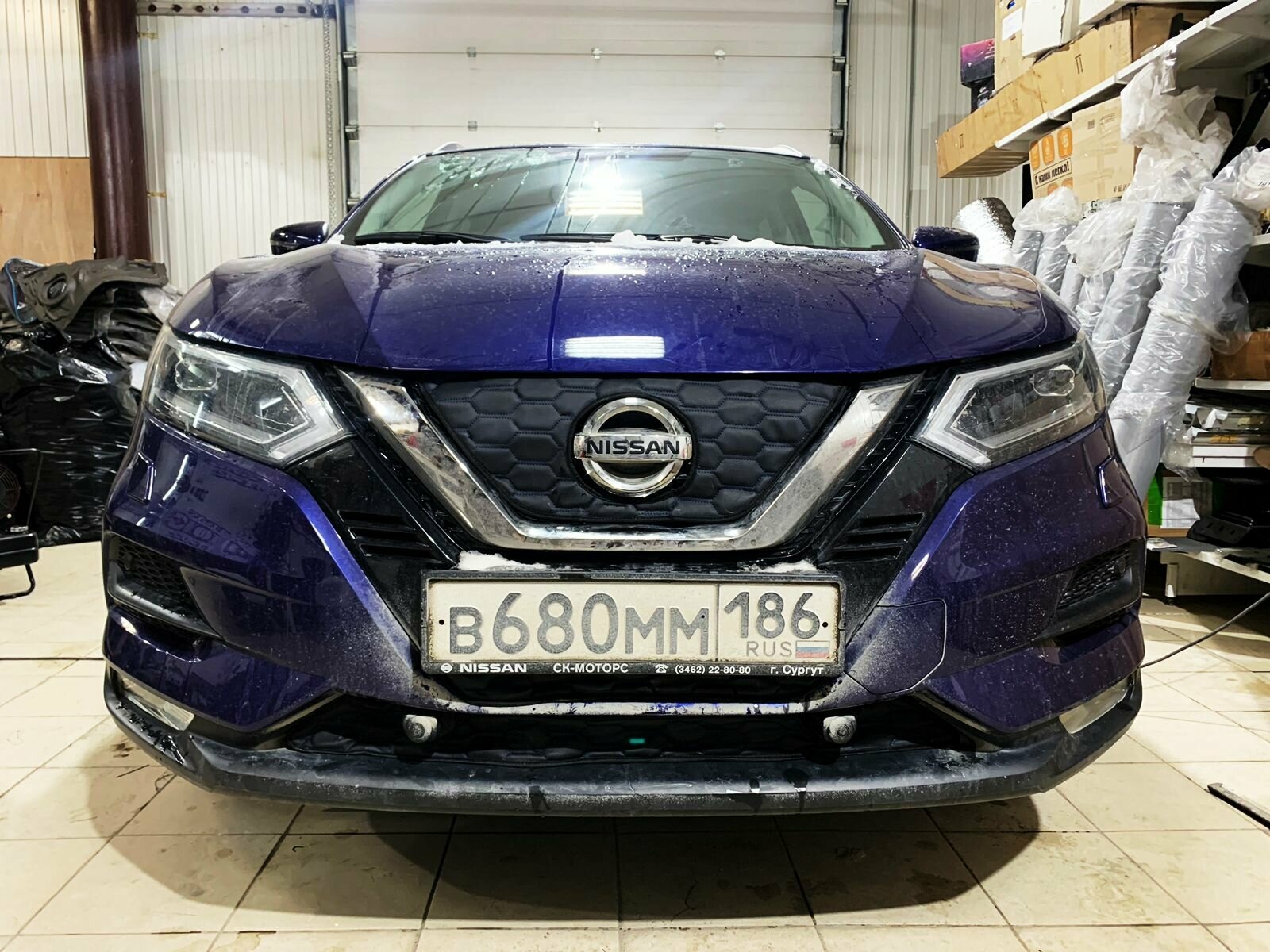 Утеплитель радиатора для Nissan Qashqai 2017-2022 Комплект с парктрониками