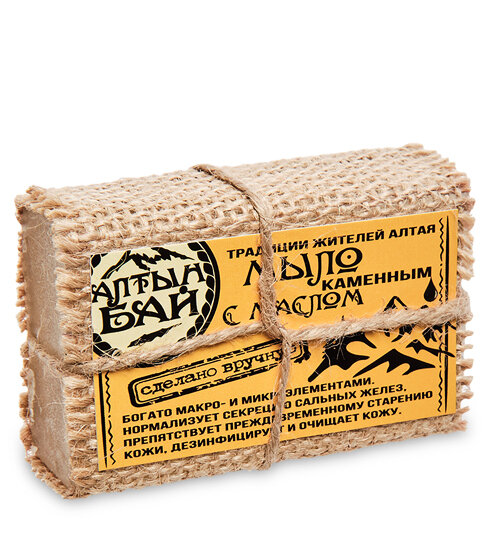 Мыло для рук и тела Алтын Бай С каменным маслом 80г - фото №2