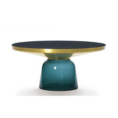 Столик кофейный BELL coffee table большой (синий, розовое золото)