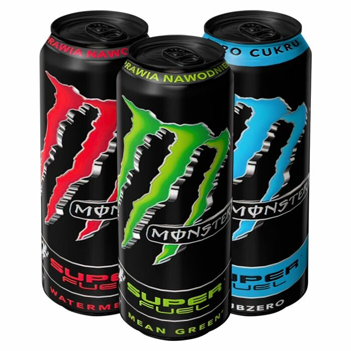 Энергетический напиток Monster Energy Super Fuel - микс 3 вкуса (Watermelon, Subzero, Mean Green) (Польша), 568 мл (3 шт) - фотография № 1