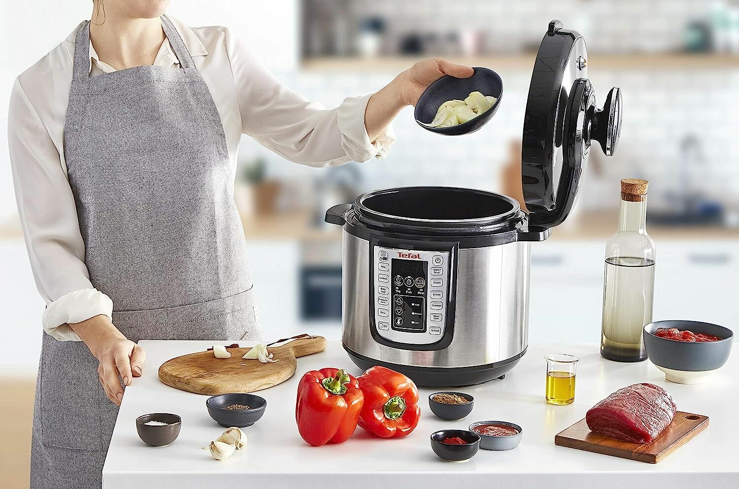 Tefal универсальная электрическая скороварка-мультиварка CY505E40, 1600 Вт - фотография № 6