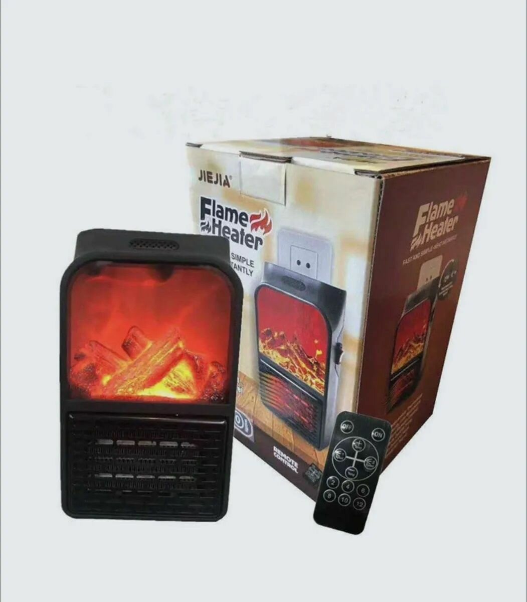 Портативный мини камин с LCD дисплеем Flame Heater 1000W - фотография № 2