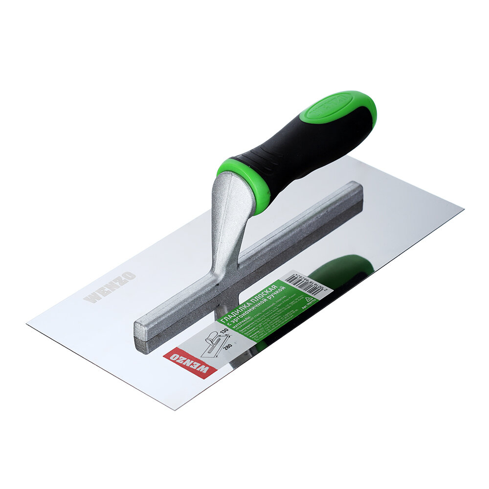 фото Гладилка плоская Wenzo 280х130 мм для клея и штукатурки с эргономичной ручкой