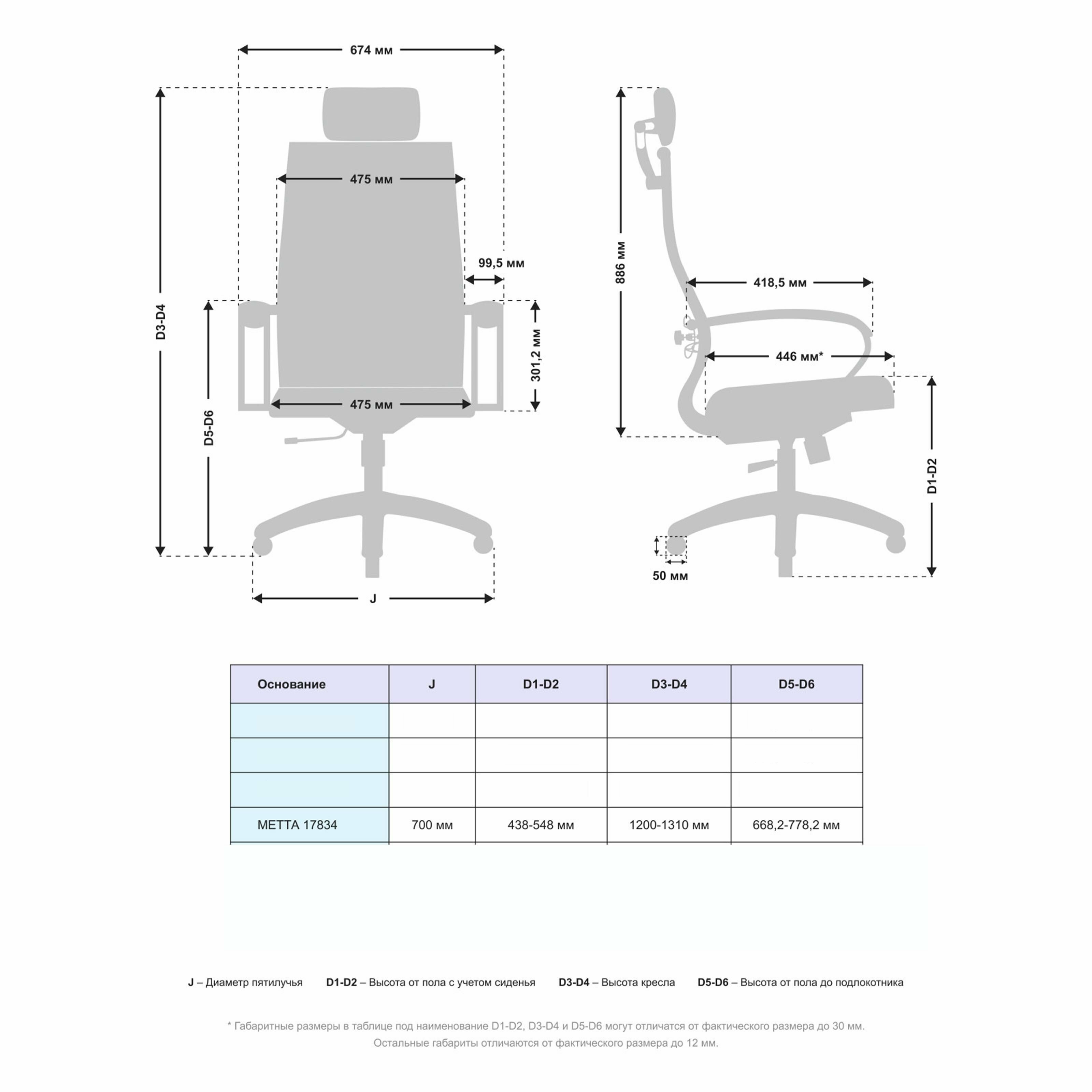 Компьютерное офисное кресло Metta В 2m 34PF/К127, осн. 004 (17834), Темно-серое - фотография № 5