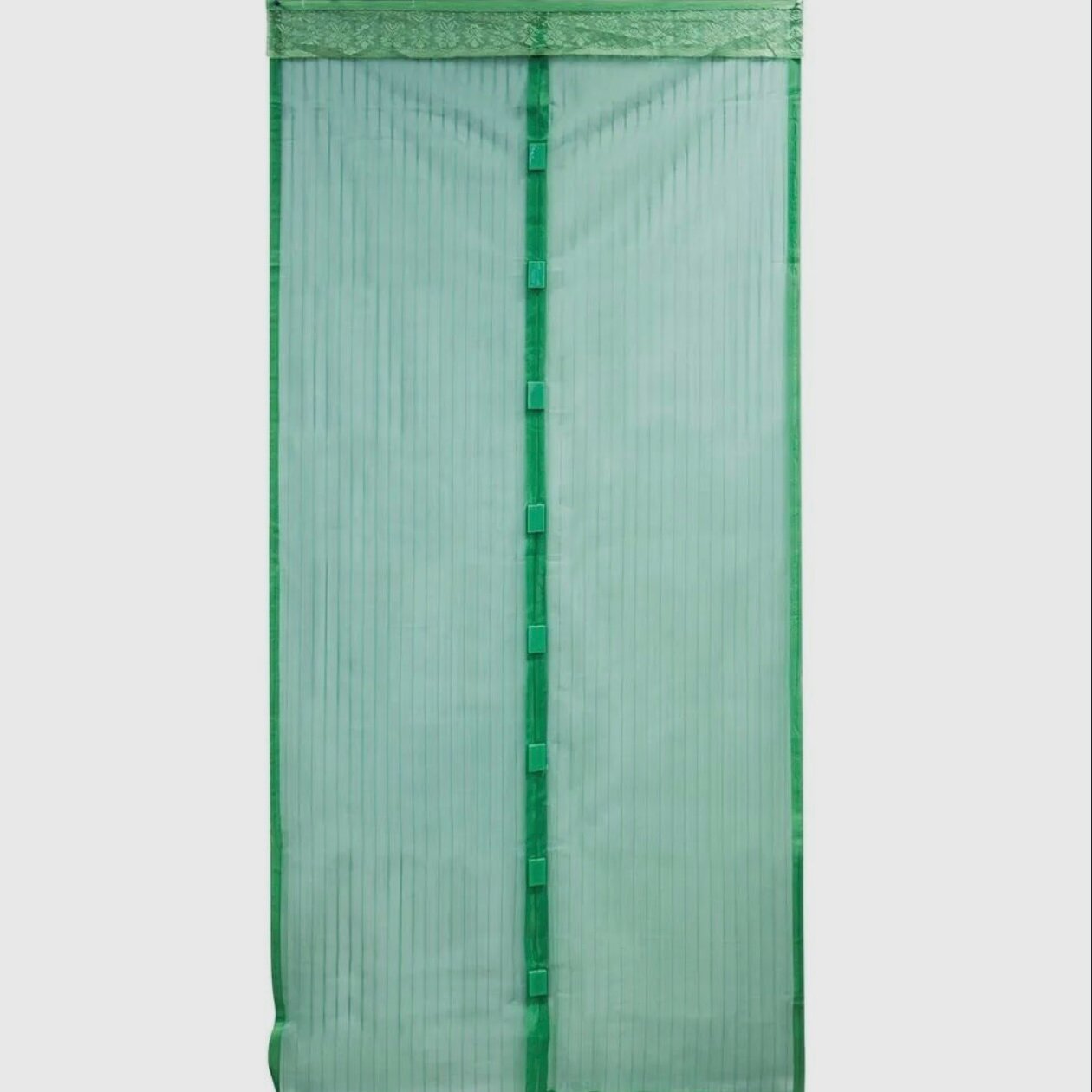 Сетка антимоскитная/москитная на магнитах 120х210 см, цвет зеленый - фотография № 2