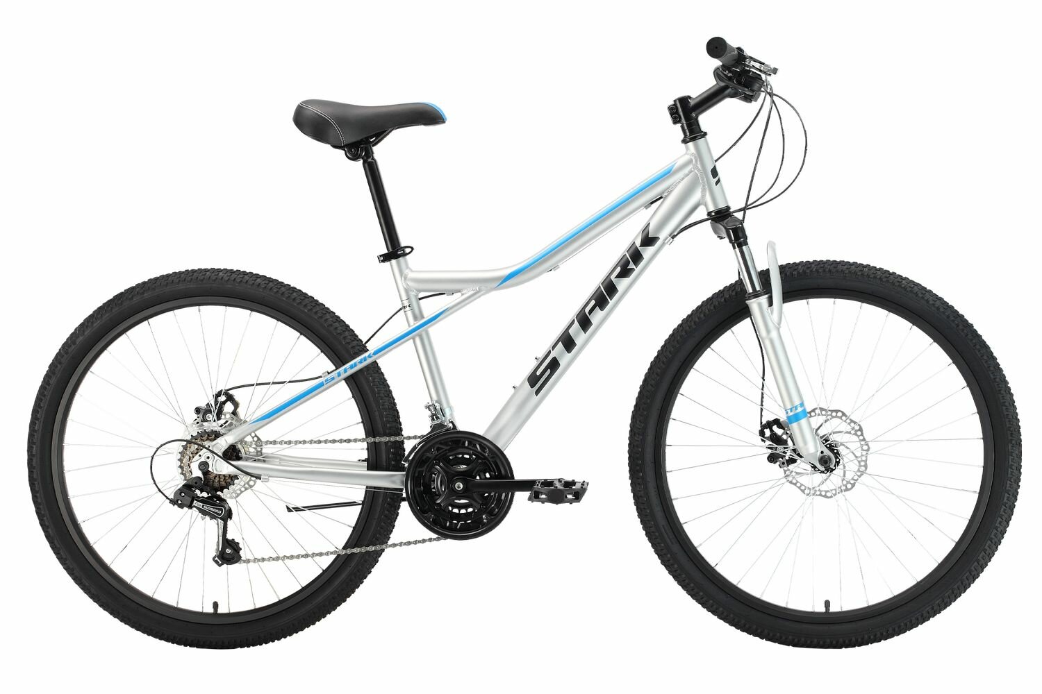 Велосипед Stark Slash 26.2 D (2022) (Велосипед Stark'22 Slash 26.2 D серый/голубой 18", HQ-0005565)
