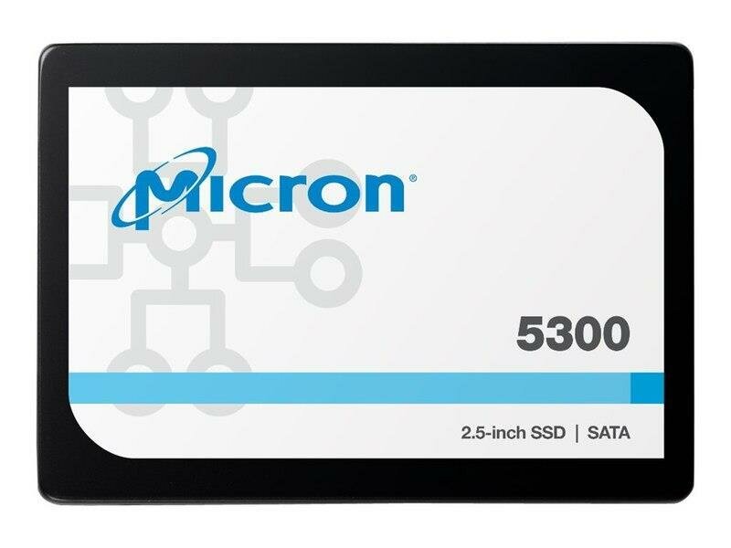 Micron SSD 5300 PRO, 1920GB, 2.5" 7mm, SATA3, 3D TLC, R/W 540/520MB/s, IOPs 95 000/30 000, TBW 5256, DWPD 1.5 (12 мес.)