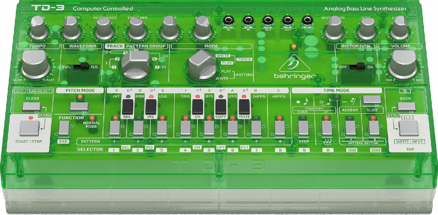 BEHRINGER TD-3-LM Аналоговый басовый синтезатор с 16-ступенчатым секвенсором и фильтрами VCO VCF и