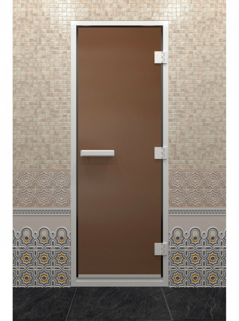 Дверь DoorWood Хамам Престиж "Бронза Матовое" 190х70 (3петли, 8мм)