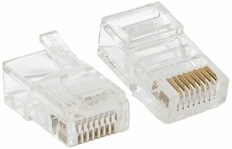 Коннектор RJ45 (8P8C) кат.5E неэкранир. TERACOM универс. (уп.10шт) EKF TRC-PLUG-5EUTP-10