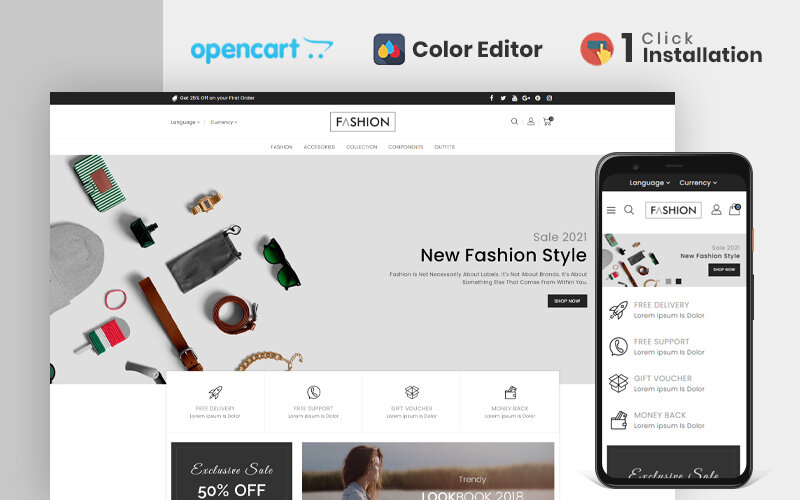 Шаблон OpenCart Fashion Clothing and Accessories Store