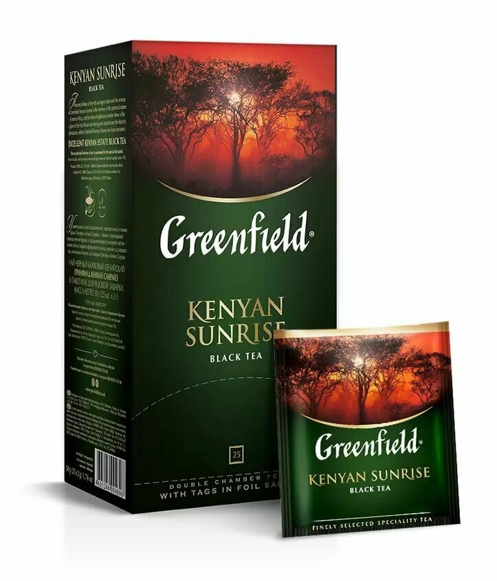 Greenfield чай черный Kenyan Sunrise 25пак - 3 штуки - фотография № 4